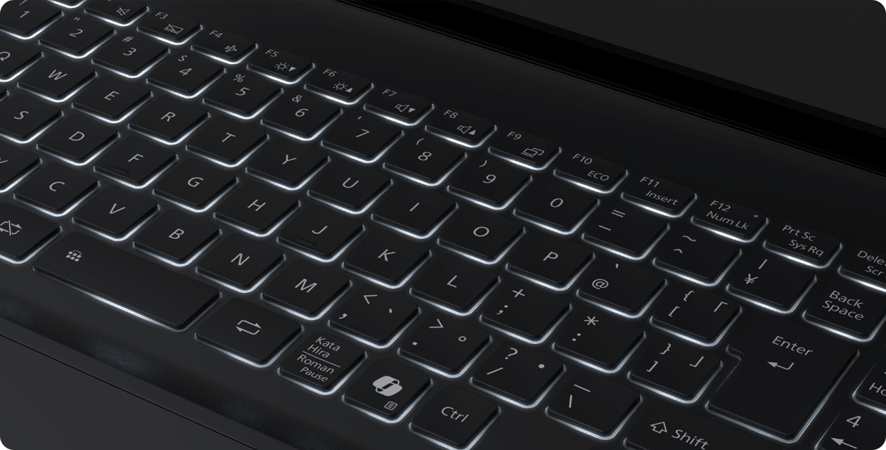 バックライト付きキーボード