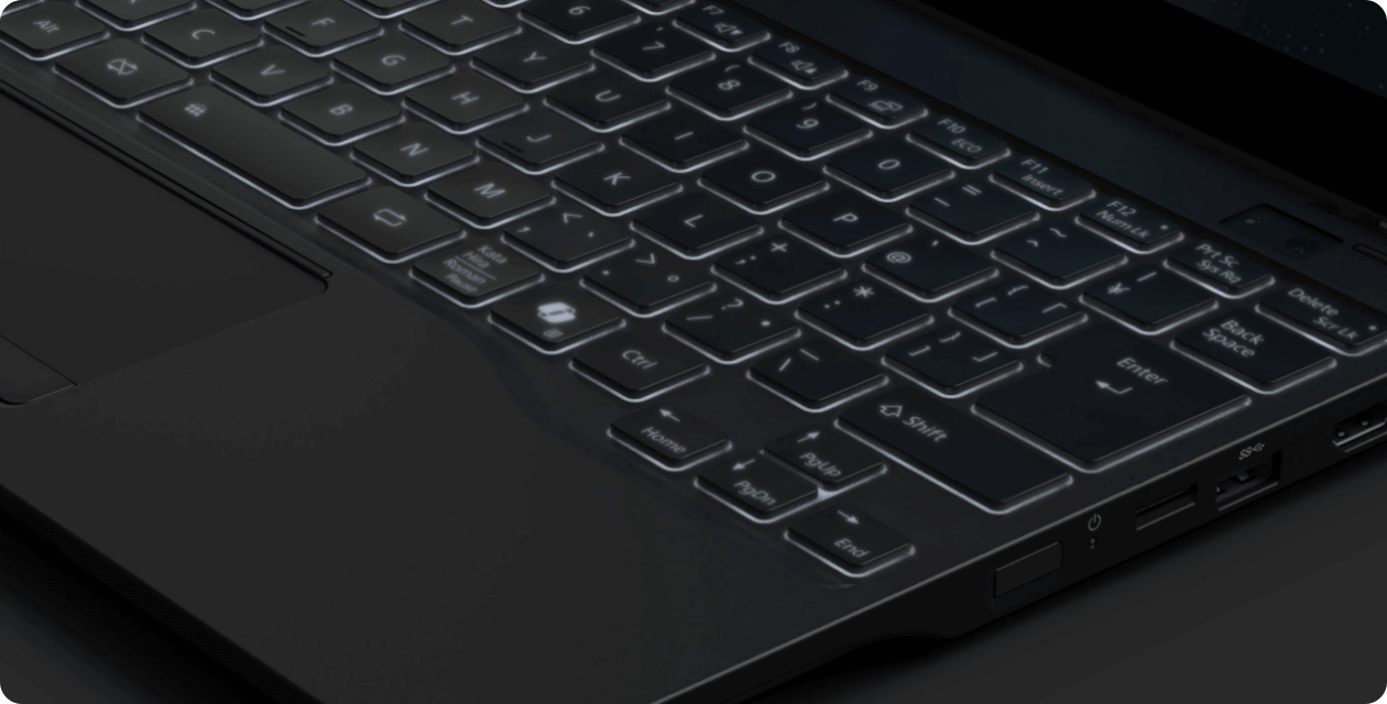 バックライト付キーボード