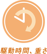 駆動時間、重さ